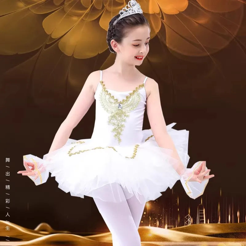 Girls Princess Ballet Tutu Dress - Elegant Stage Performance and Party Dance Costume