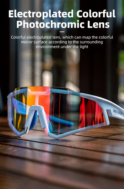 ROCKBROS Cycling Glasses — Photochromic & Polarized Bike Sunglasses for MTB, Road & Outdoor Sports