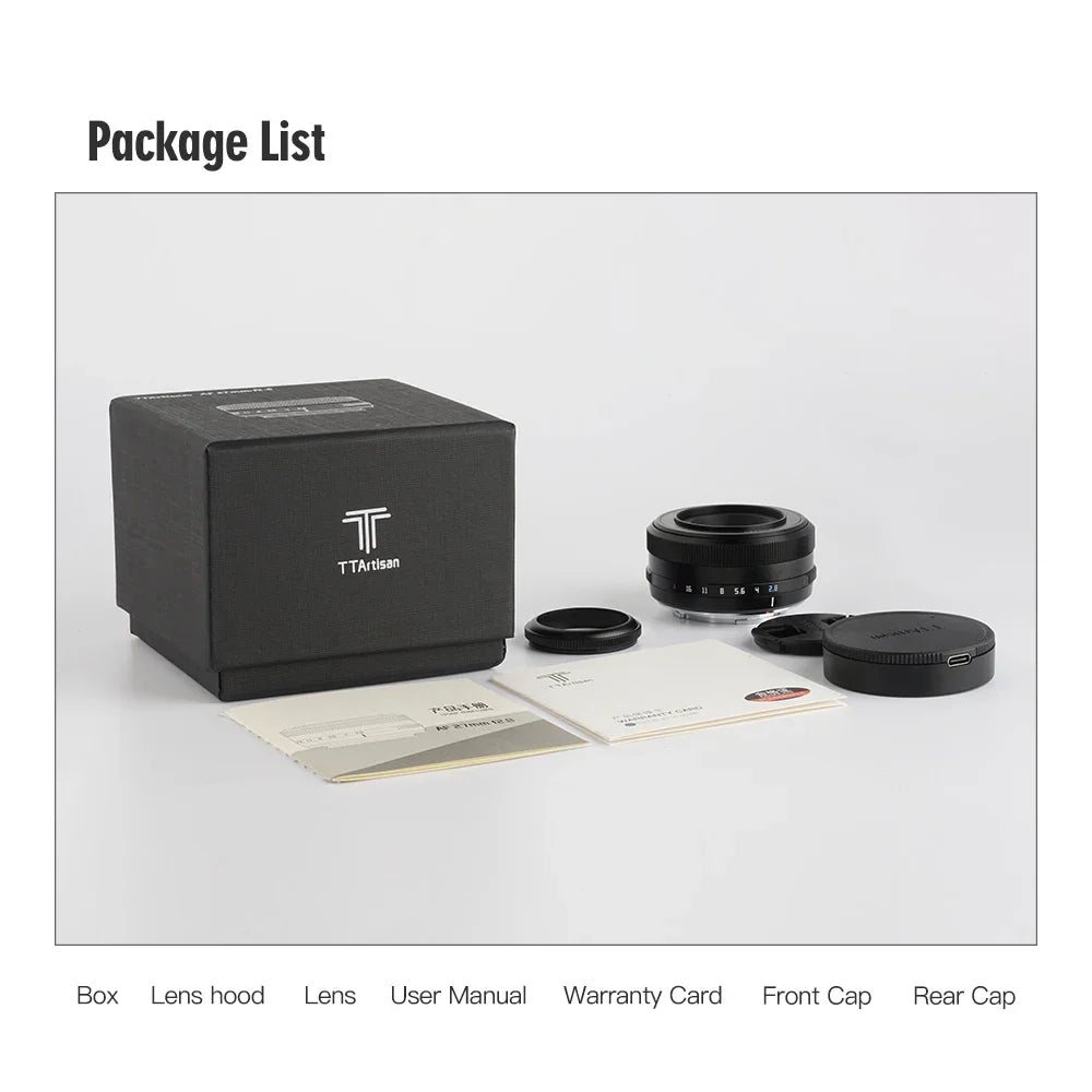 TTArtisan Auto Focus 27mm F2.8 Lens — APS-C STM for Fuji X, Fujifilm XF, Sony E, Nikon Z Mount (XA7, XT100)