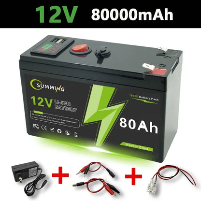 LiFePO4 12V 150Ah Rechargeable Lithium Battery – Built-in BMS, Ideal for Ride-On Toys, Solar Panels, Fish Finders & Power Wheels