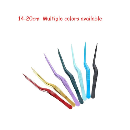 Portable Plating Tweezer - 410 Stainless Steel BBQ Clip Seafood Tool, Kitchen Supplies, Barbecue Tongs, Multipurpose, 1Pcs