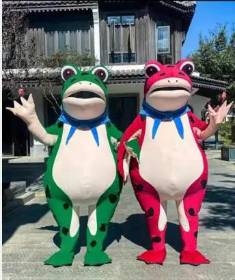 Adult Plush Green Frog Mascot Costume – Cute Cartoon Fancy Dress for Halloween & Christmas
