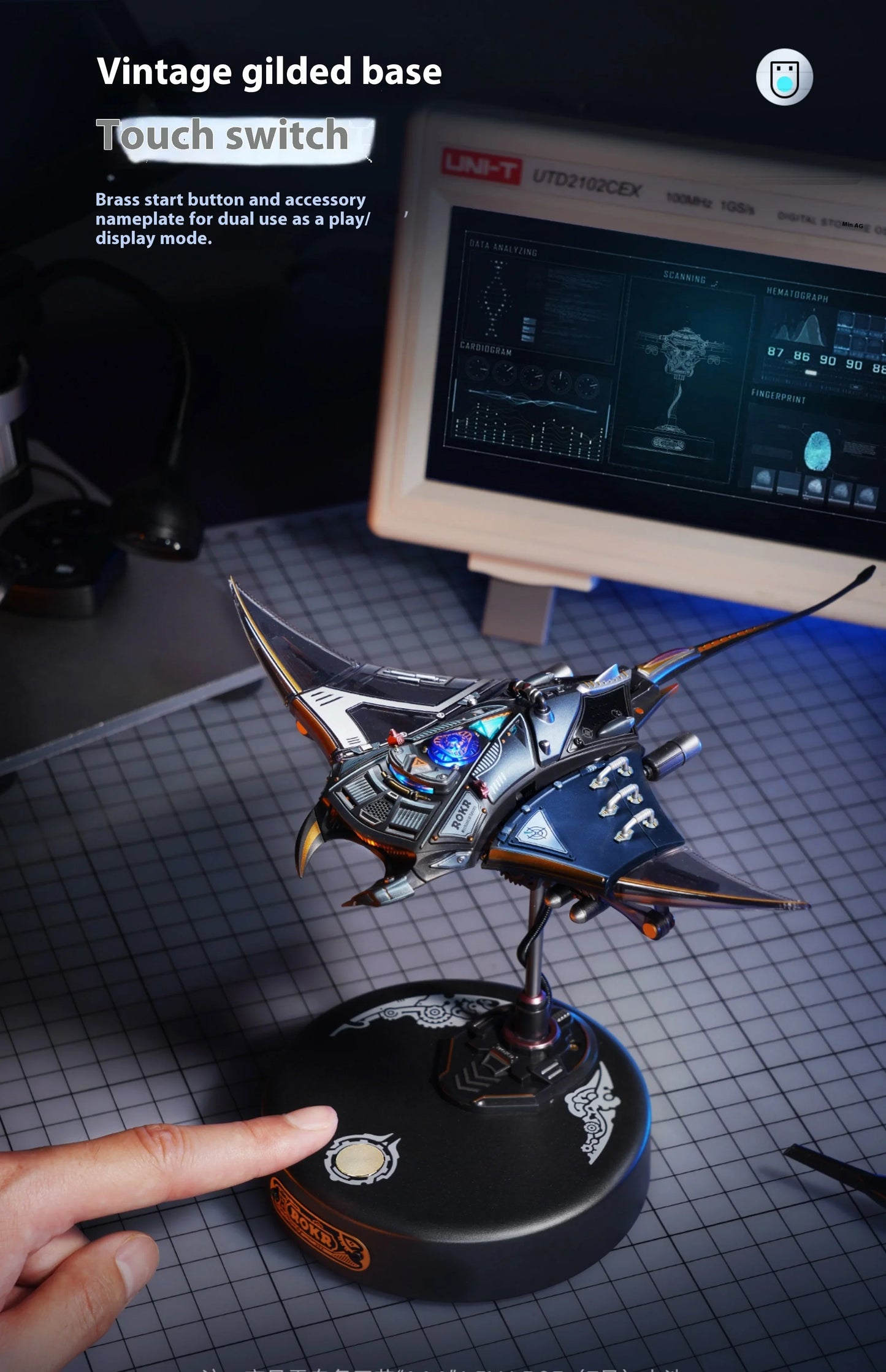 Mechanical Species Manta Ray Model – Trendy Assembly Figurine Toy, Boys’ Valentine’s Day Gift