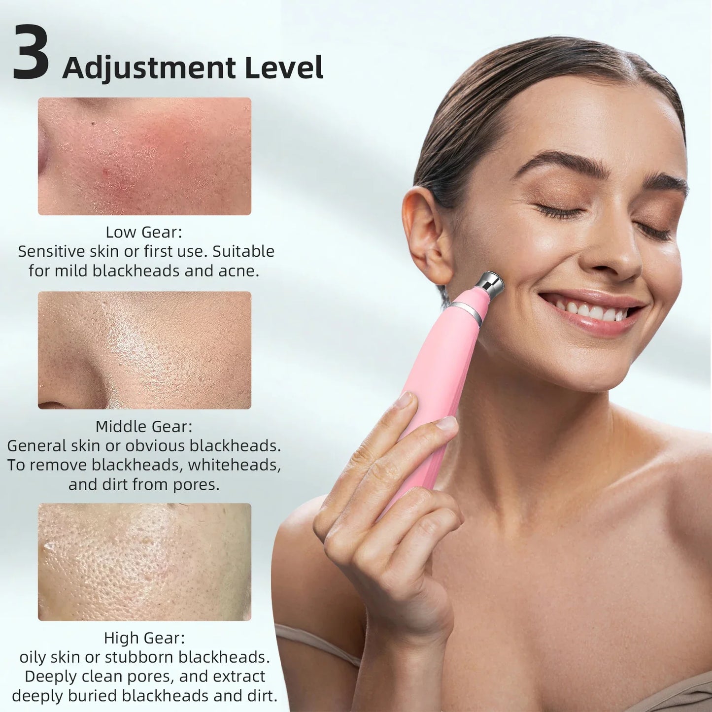 Foreverlily Portable Diamond Peeling Machine – Microdermabrasion Facial Cleaner & Blackhead Remover Vacuum Device
