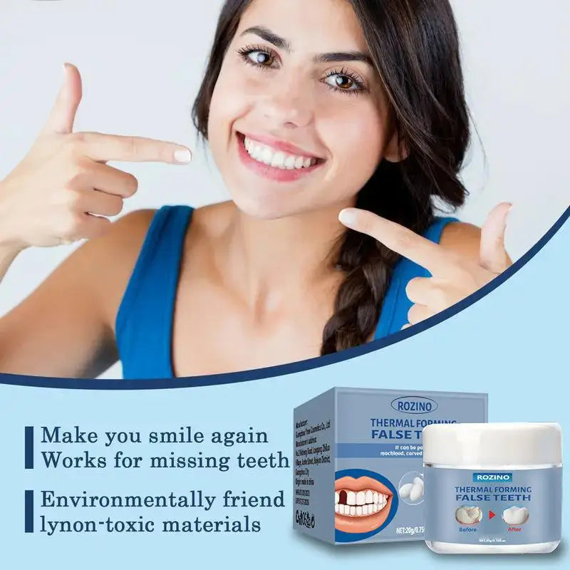 Moldable False Teeth Repair Kit – Tooth Granules & Beads for Temporary Filling, Broken Tooth Fix, Thermal Fit Q6N2