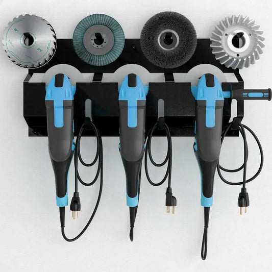 Wall-Mount Angle Grinder Holder – Stand & Cable Storage Rack for Disc Grinders, Cutting and Polishing Machines