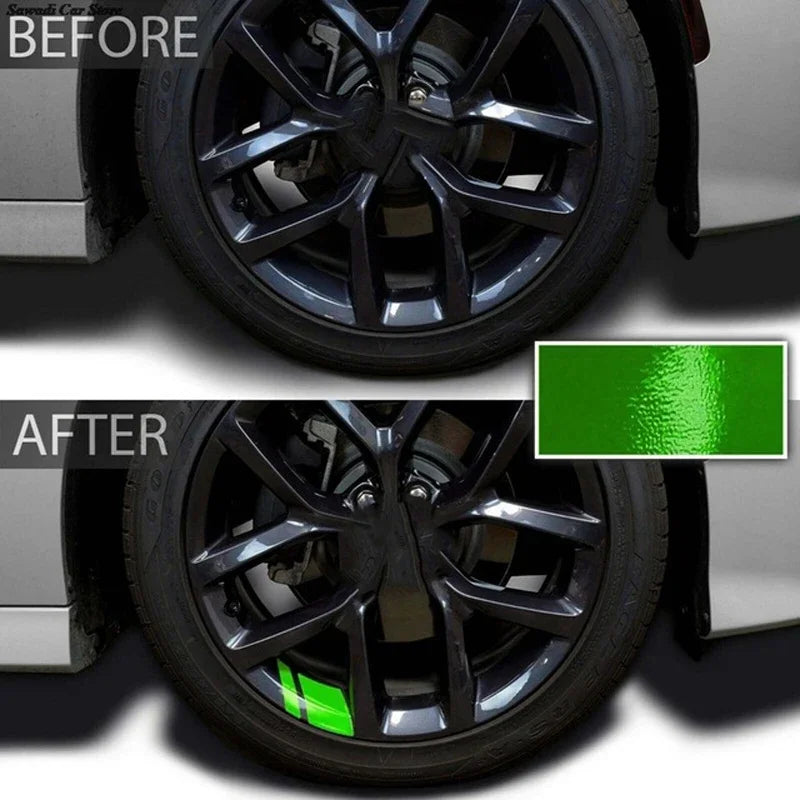 6PCS Reflective Car Wheel Decal Stickers — Red Adhesive Hub Accessories for Auto Wheels