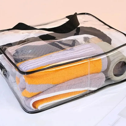 3-Size Transparent Toiletry Bags – Large Capacity Travel Organizer Stroller Bag for Makeup, Cosmetics & Multifunctional Storage
