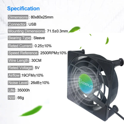 USB Mini Cooling Fan for TV Box – Silent Radiator Cooler for Android Set-Top Boxes 2025