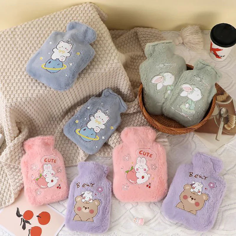 500ML Cute Kawaii Hot Water Bottle — Portable Winter Hand & Bed Warmer for Girls