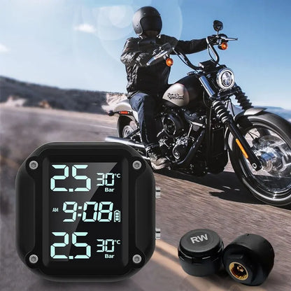 M5 Combination Motorcycle Tire Pressure Monitor - Digital Display, External Wireless Tire Pressure Detector