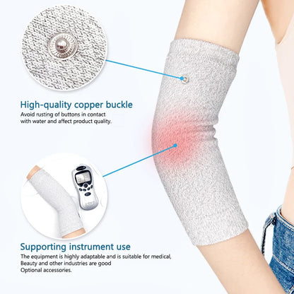 Conductive Silver Fiber Electrode Gloves & Socks – Muscle Stimulator TENS Bracer for Hand & Foot Massage