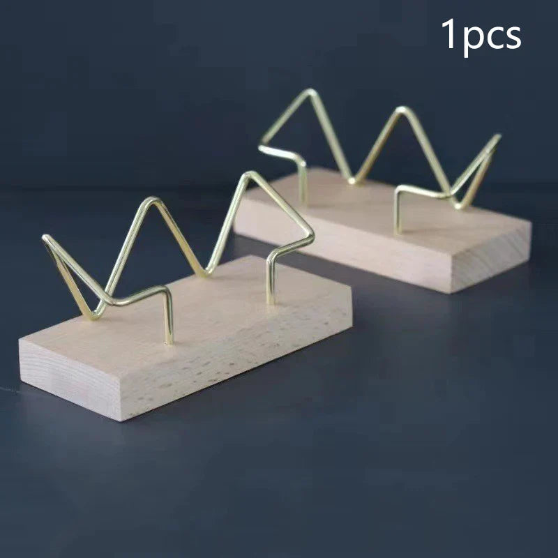 Wooden Business Card Holder Organizer – Office Desk Display Stand & Memo Shelf for Home & Work