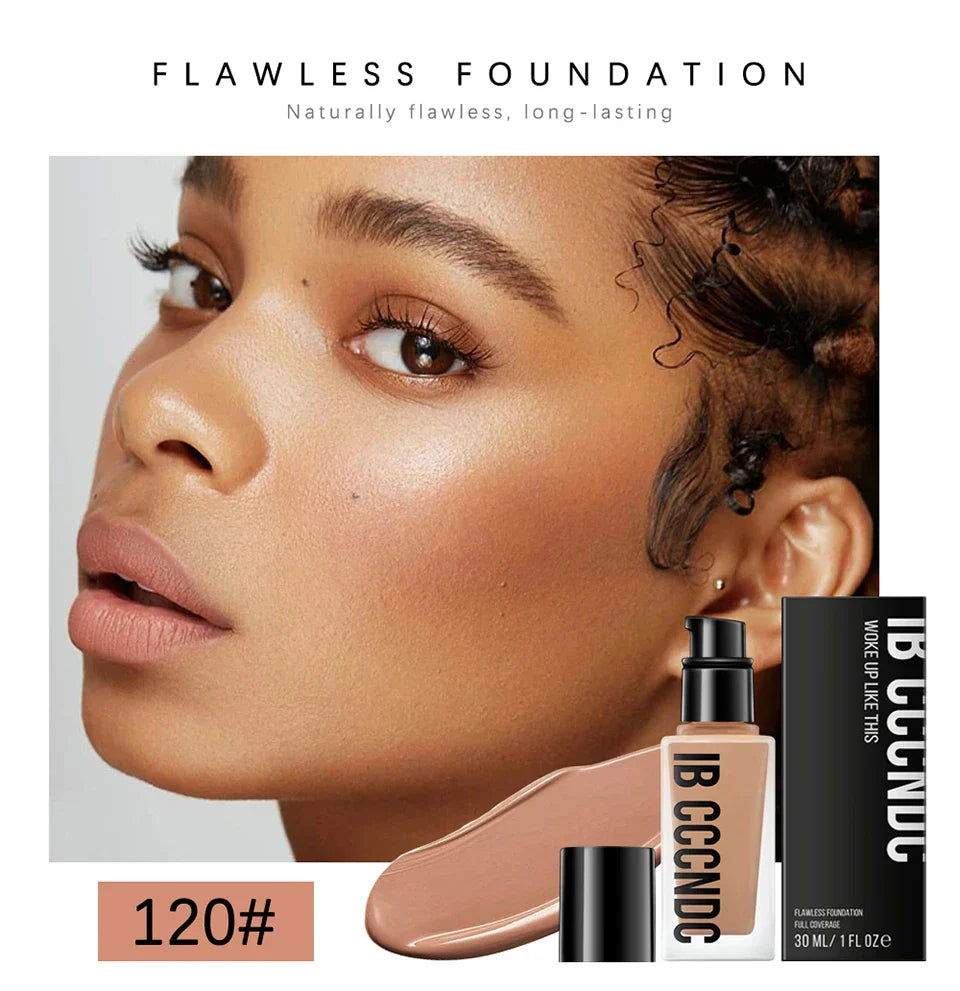 Flawless All-Day Waterproof Concealer & Foundation – 6-Color Full Coverage Moisturizing Makeup for Women
