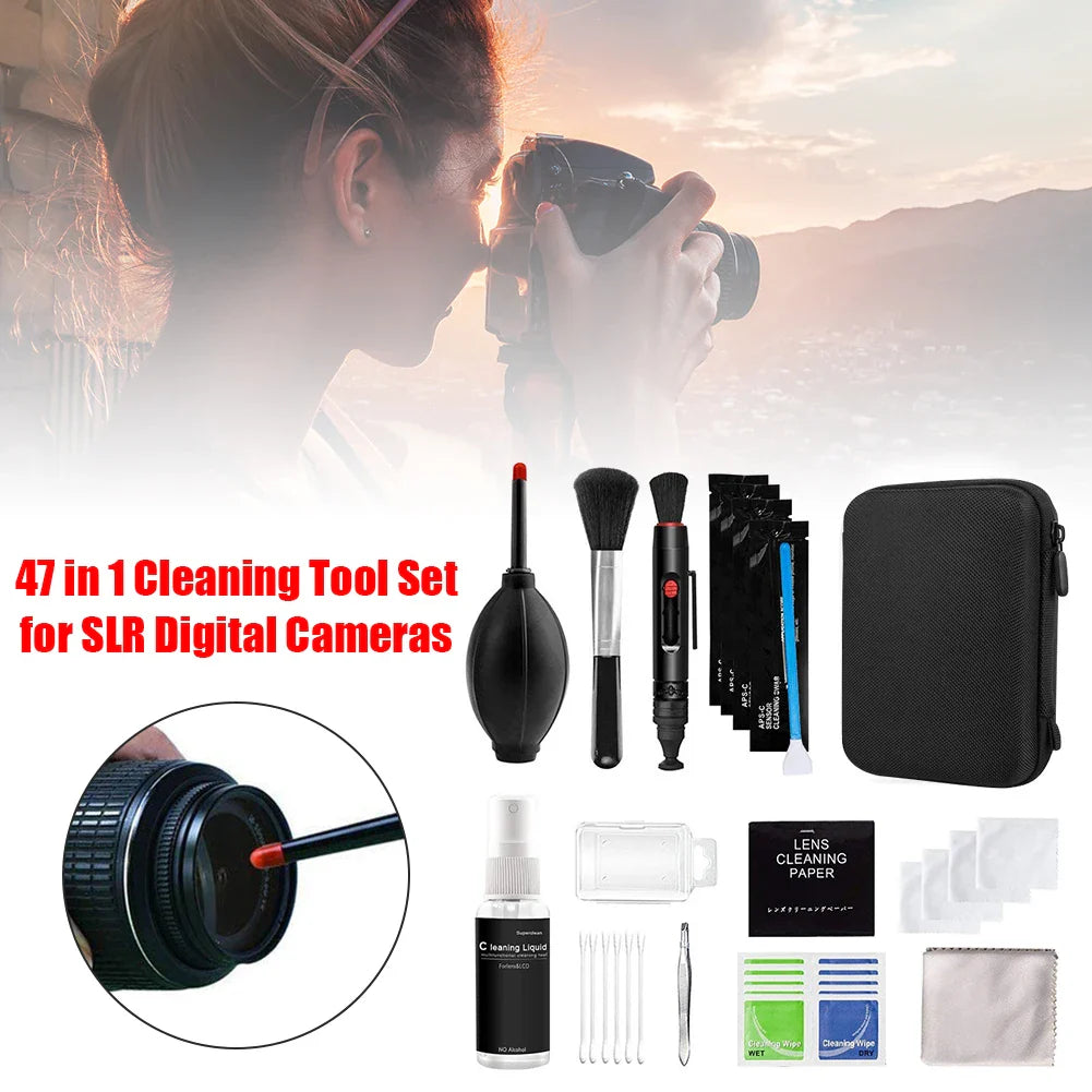 7–47PCS Camera Cleaning Kit for DSLR & Digital Cameras – Lens & Sensor Cleaner Set for Sony, Canon, Nikon, Fujifilm, SLR, DV