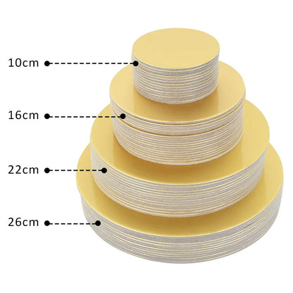 Round Cake Board Set (10/16/22/26cm) – Disposable Paper Bases for Cupcakes & Desserts
