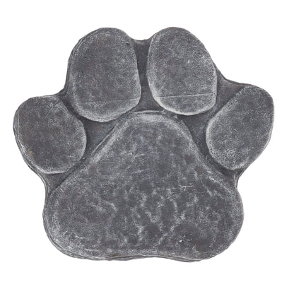 Dog Pawprint Memorial Stone – DIY Lettering Dog Grave Marker Pet Monument for Outdoor Lawn & Patio (15.5x17.5cm)