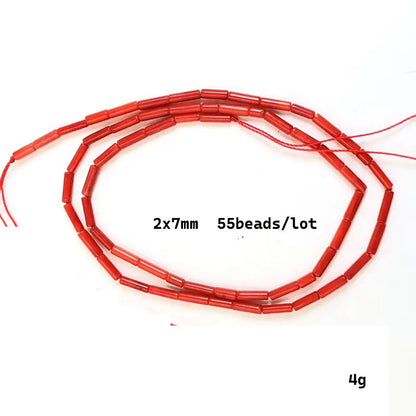 Natural Cylindrical Coral Beads – Irregular Loose Jewelry Making Beads for DIY Bracelets, Necklaces & Charm Accessories