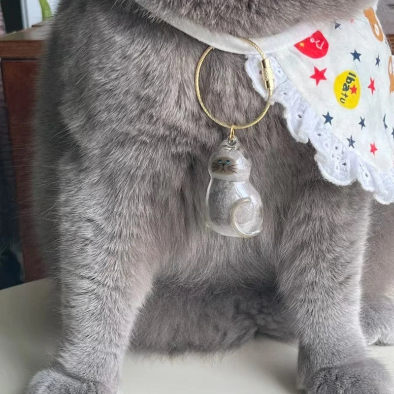 Ginger Cat Keychain Pendant – Siamese Calico Backpack Charm, Hair Storage Box Hanging Pet Grooming Travel Accessory