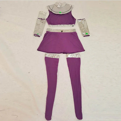 Starfire Cosplay Costume – Princess Koriand’r Dress with Gloves & Socks for Halloween, Anime & Comic Con