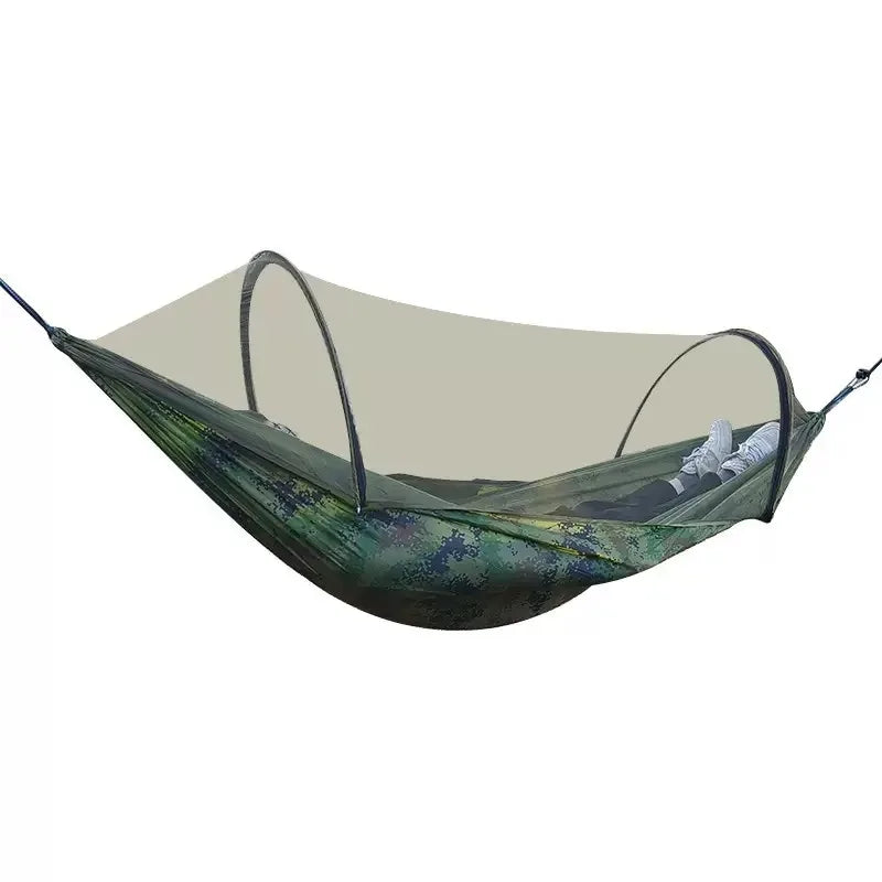 2-in-1 Camping Hammock with Mosquito Net - Ultralight Parachute Nylon Hanging Bed for Outdoor Travel & Backyard