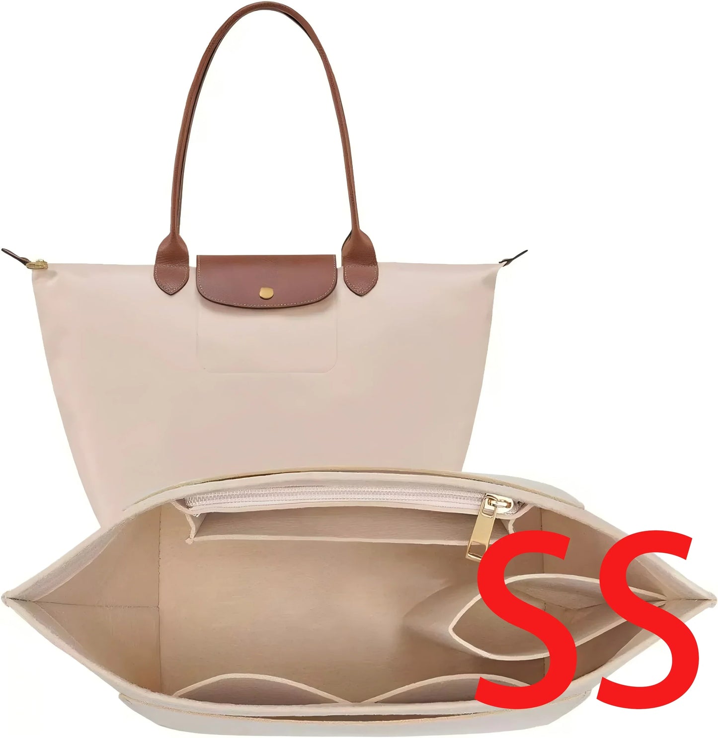 Longchamp Le Pliage S/ML Purse Organizer Insert — Custom Felt Liner with Multi-Compartment Bag Organizer