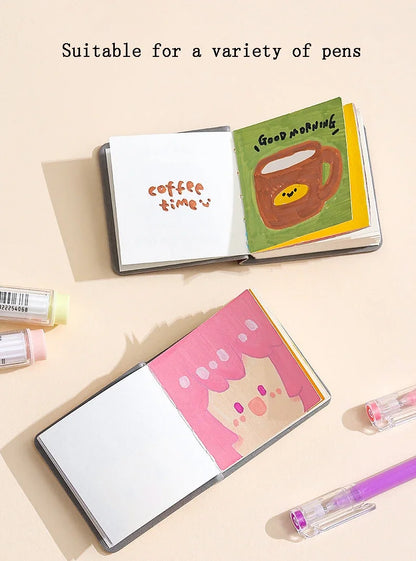 3Pcs Mini Square Watercolor Sketchbook Set – Thick Paper Drawing & Painting Books for Art & Relaxation