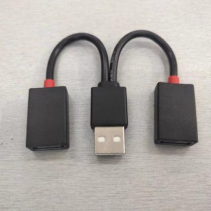 Car Mounted 1 to 2 USB Multi-Functional Adapter - Branching Hub for Mobile Phones, Tablets, and Multi-Interface Extensions