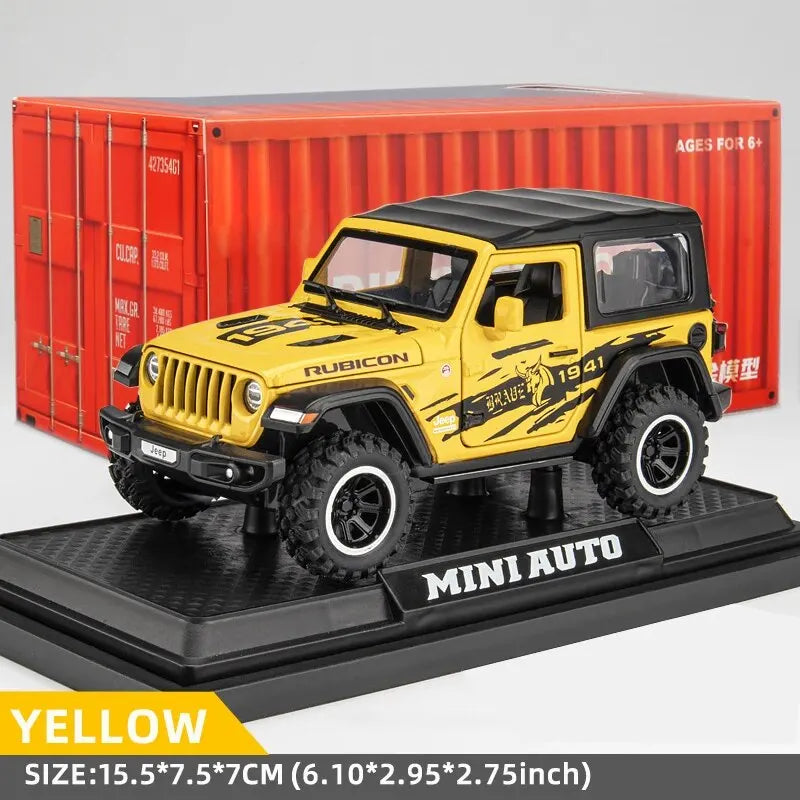 1:32 Off-Road 7-Door Wrangler Diecast Model Car with Opening Doors & Lights – Metal Alloy Toy for Kids & Adults
