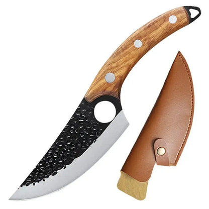 Handmade Forged Kitchen Knife Set – Professional Butcher, Boning, Cleaver, and Vegetable Knives for Household and Chef Use