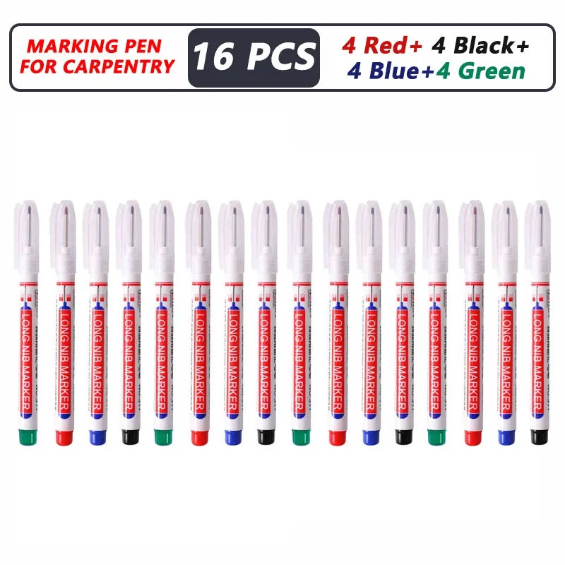 20mm Deep Hole Marker Pen Tips - Long Nib Waterproof Markers for Metal, Woodworking & Bathroom Decoration