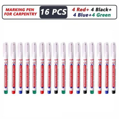 20mm Deep Hole Marker Pen Tips - Long Nib Waterproof Markers for Metal, Woodworking & Bathroom Decoration