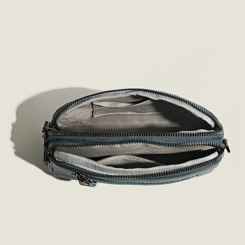 Luxury Genuine Leather Women's Crossbody Bag – Solid Color Shoulder Bag, Clutch & Messenger Purse