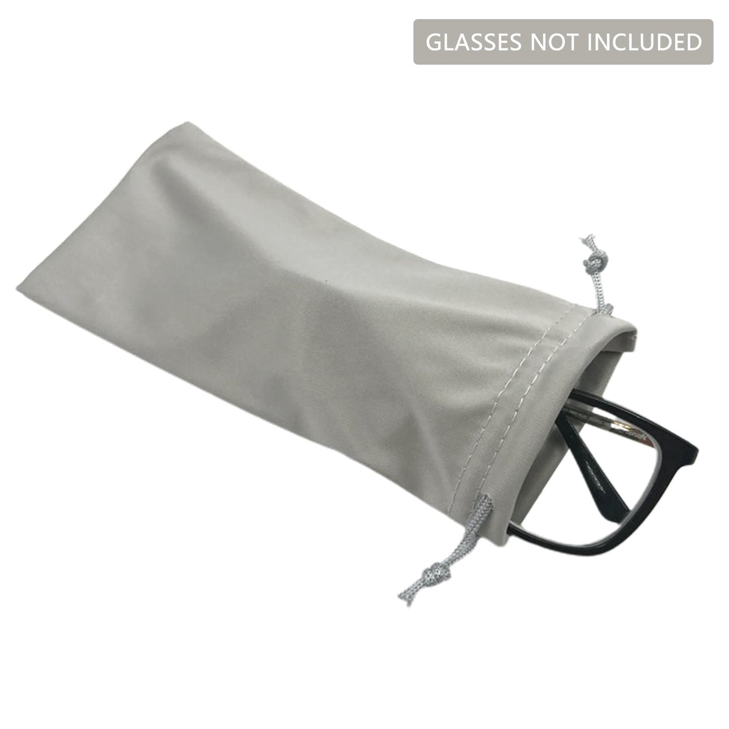 Microfiber Glasses Pouch – Soft Drawstring Eyewear Case 9×18cm, Solid Color Elastic Fabric Organizer