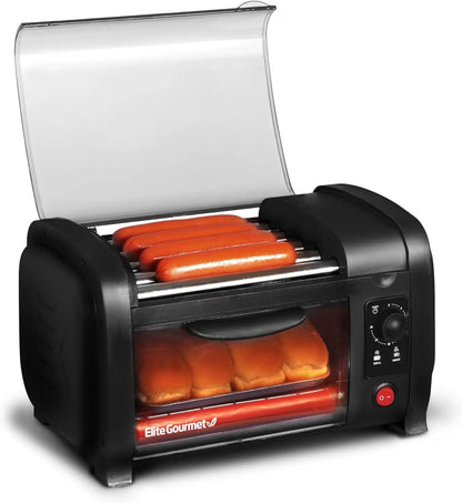Stainless Steel Hot Dog Roller with 30-Min Timer – Heat Rollers, Bake & Crumb Tray, World Series Baseball Design