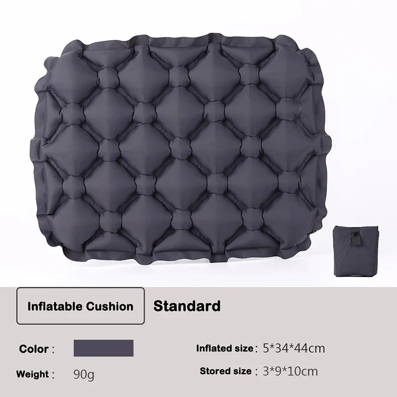 Inflatable Seat Cushion Portable Lightweight Air Sitting Pad Water & Moisture Resistant Camping Chair Mat for Outdoor Travel & Hiking Comfort Seat Pad