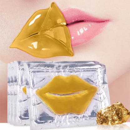 5PCS Crystal Collagen Lip Masks – Moisturizing & Plumping Pink Lip Patches for Nourishing Skincare