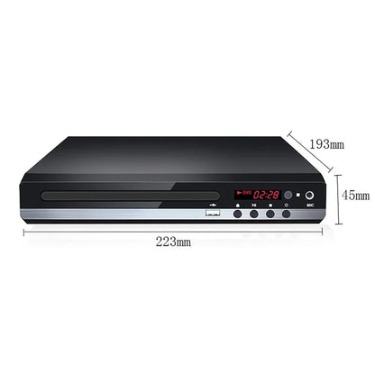 1080P HD DVD Player – All Region Free Home DVD Player with AV Output & Built-in MIC Port