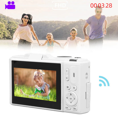 Retro 64MP Digital Camera – Stabilization Video, Pause Function, 3-Inch IPS Screen for Vlogging & Beginners