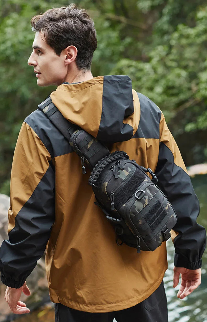 Camping Tactical Chest Bag – MOLLE Sling Backpack for Men, Outdoor Hiking, Cycling & Fishing