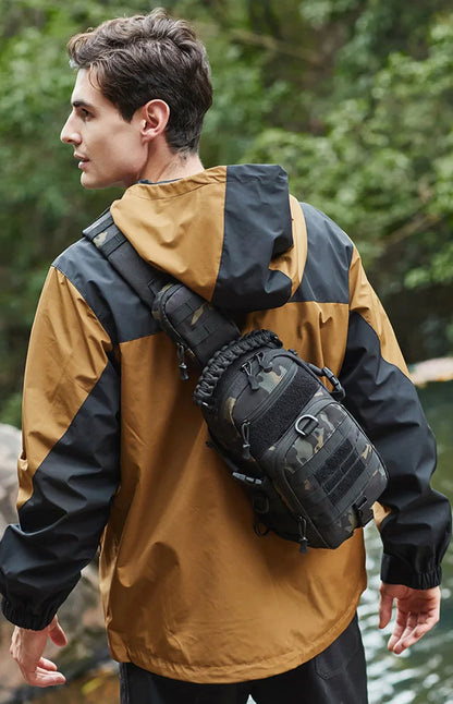Men’s Tactical Camping Chest Bag – Outdoor MOLLE Sling Shoulder Pack for Hiking, Cycling, Fishing & Climbing