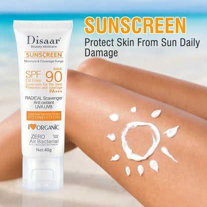 SPF 90+ Waterproof Sunscreen Cream – Facial & Body Sunblock with UV Protection for Outdoor & Seaside Skin Defense