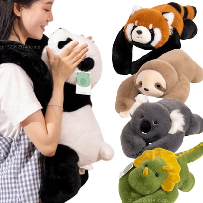 30-65cm Kawaii Forest Animal Plush Dolls – Soft Long-Arm Raccoon, Dinosaur, Sloth, Panda & Koala Pillow Toys for Home Decor