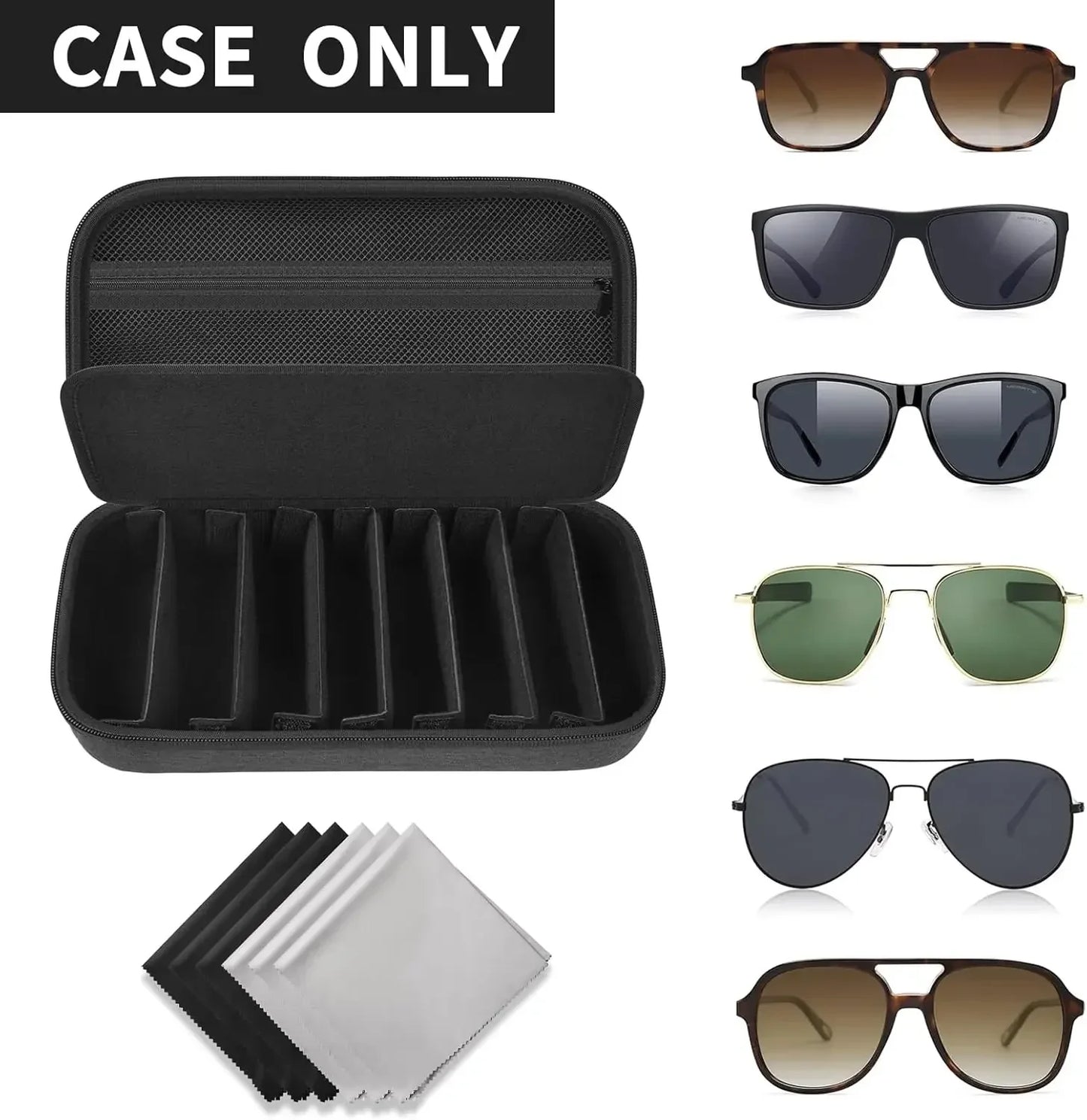 Travel Sunglasses Organizer Case Bag for Men and Women – Polarized Sunglasses Storage Holder (Bag Only)