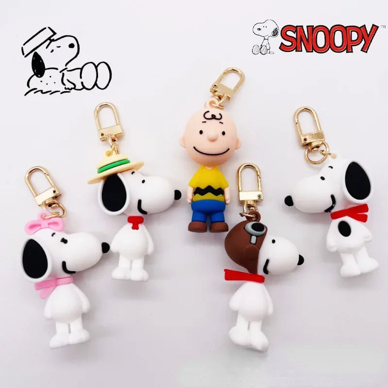 Snoopy Silicone Keychain – Cute Doll Key Charm for Car, Backpack & Gifts