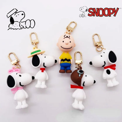 Snoopy Silicone Keychain – Cute Doll Key Charm for Car, Backpack & Gifts