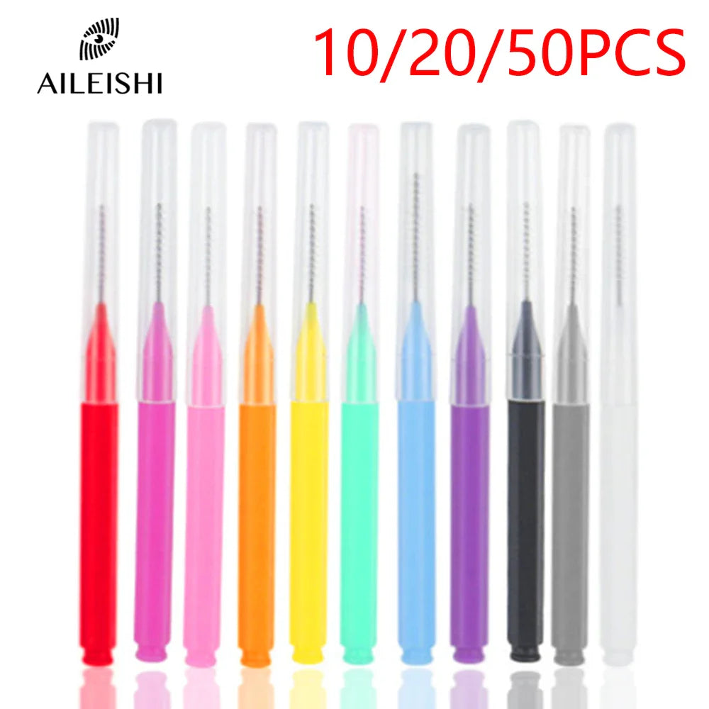 10/20/50PCS Mini Eyebrow & Lash Brushes – Disposable Bendable Brow Perm & Micro Eyelash Applicator Tools