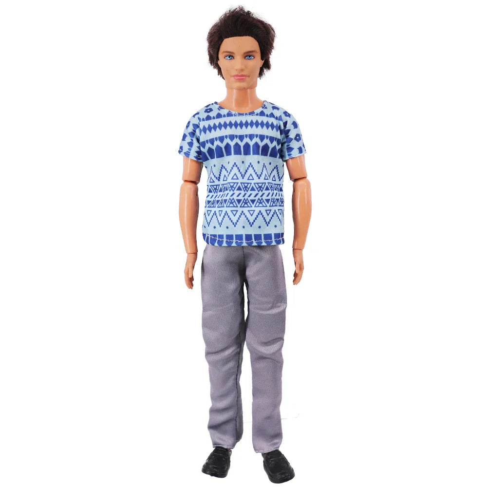 1/6 Boyfriend Doll Clothes Set — High-Quality Sparkling Top & Pants with Wool Hat for Ken Dolls