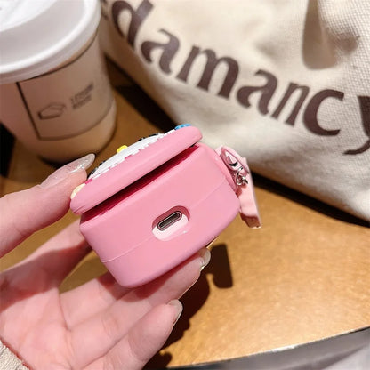 AirPods 1/2/3/4 Pro/Pro2 Silicone Case – 3D Hello Kitty Cartoon Headphone Box with Retro Mirror KT Cover