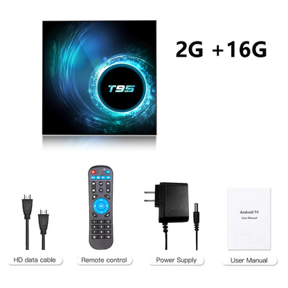 Smart TV Box T95 Plus 2025 — 6K HD Android 14, Allwinner H616, 4GB RAM, 64/128GB Storage, Dual WiFi Media Player